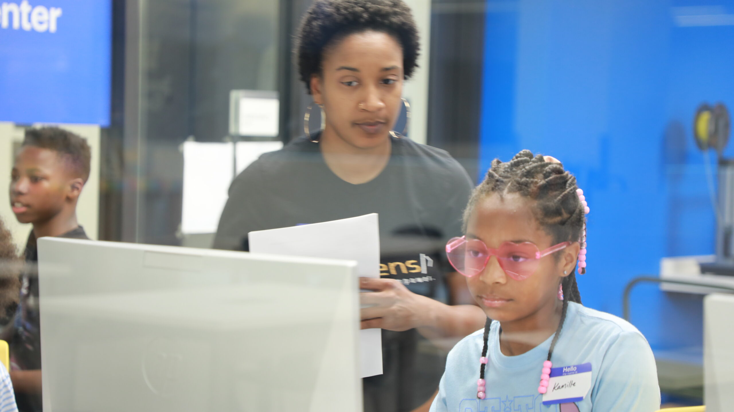 Teens participating in a Tech Teens program