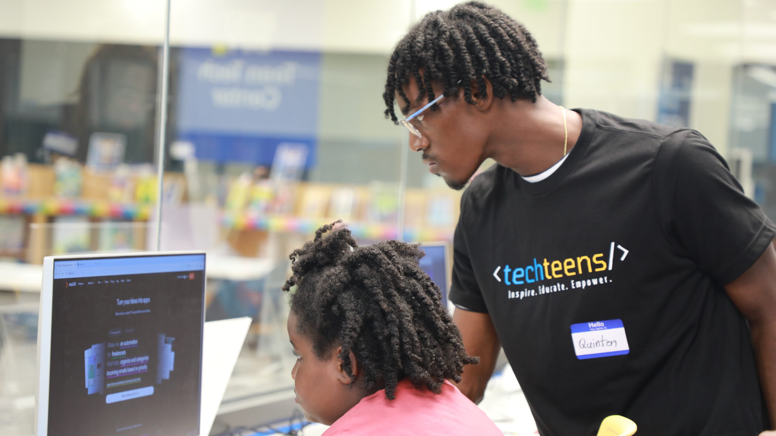 Teens participating in a Tech Teens program